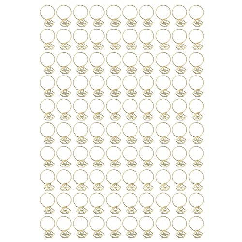 100pcsかわいいペーパークリップリングスタイルアンチスリップ頑丈な電気めっきメタルファンシーファンシークリップファミリーオフィススクール (金)