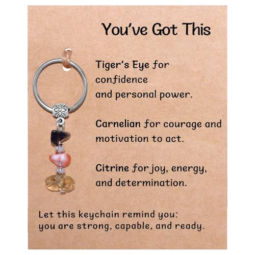 You Got This Natural Stone Keychain, Courage Crystal Gift, Strength