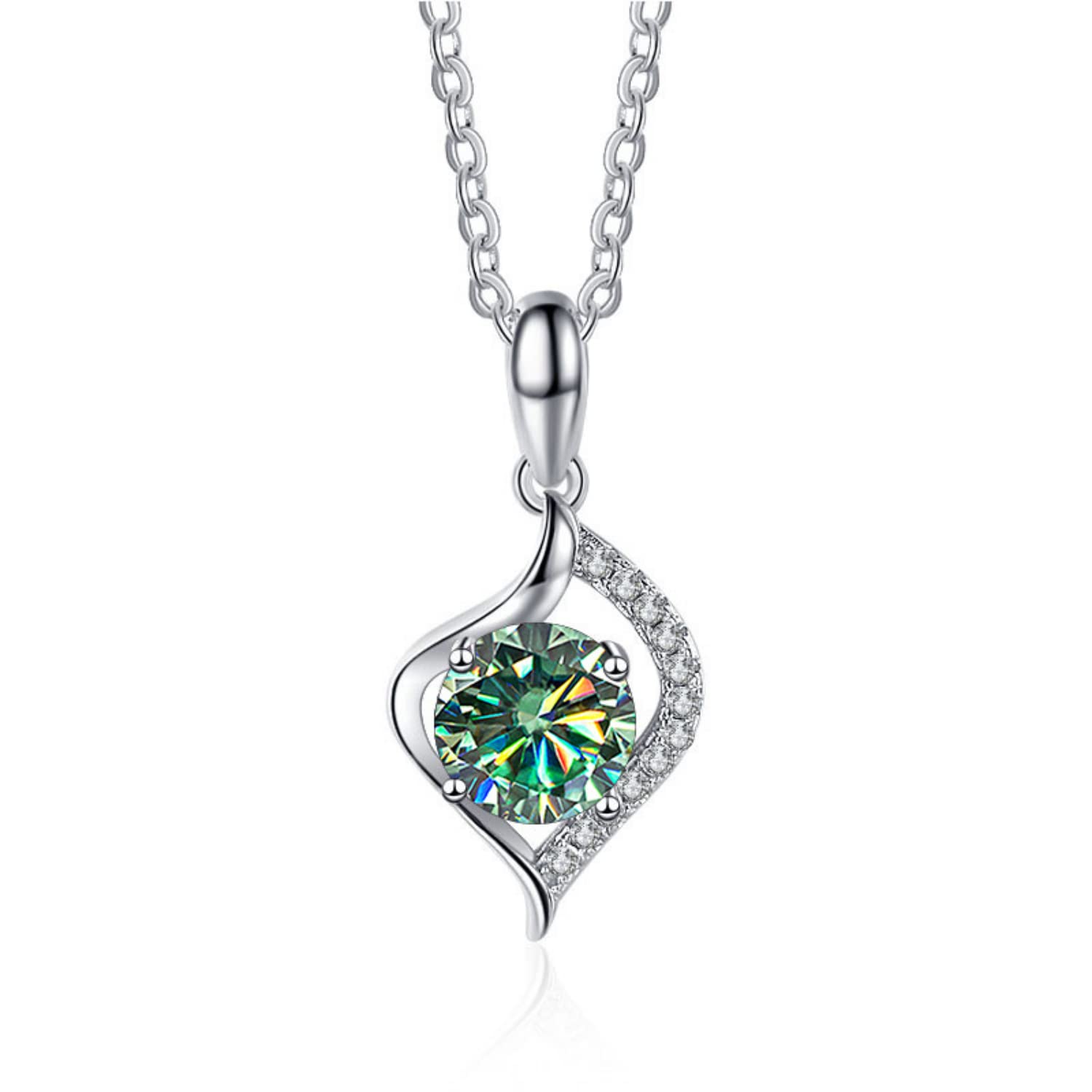 Collier moissanite pour femmes qui ne noircit pas argent véritable - 2