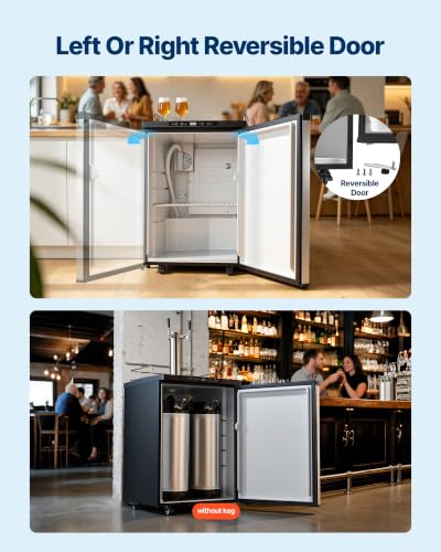 Image of VEVOR Beer Kegerator, Dual Tap Home Draft Beer Dispenser for Ball Lock