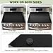WAUTENANTY Noodle Board Stove Cover with Handles, Ultra Thick Wood Stove Top Cover Board for Electric/Gas Stove, Counter Space Top Covers Used As Sink Covers & Decorative Tray for Kitchen (Black)