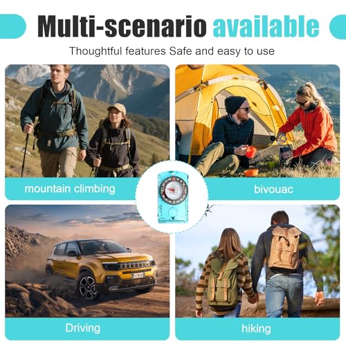 Brújula profesional para senderismo con regla para mapas para orientación, camping, navegación y aventuras al aire libre, 1 pieza miniatura 4