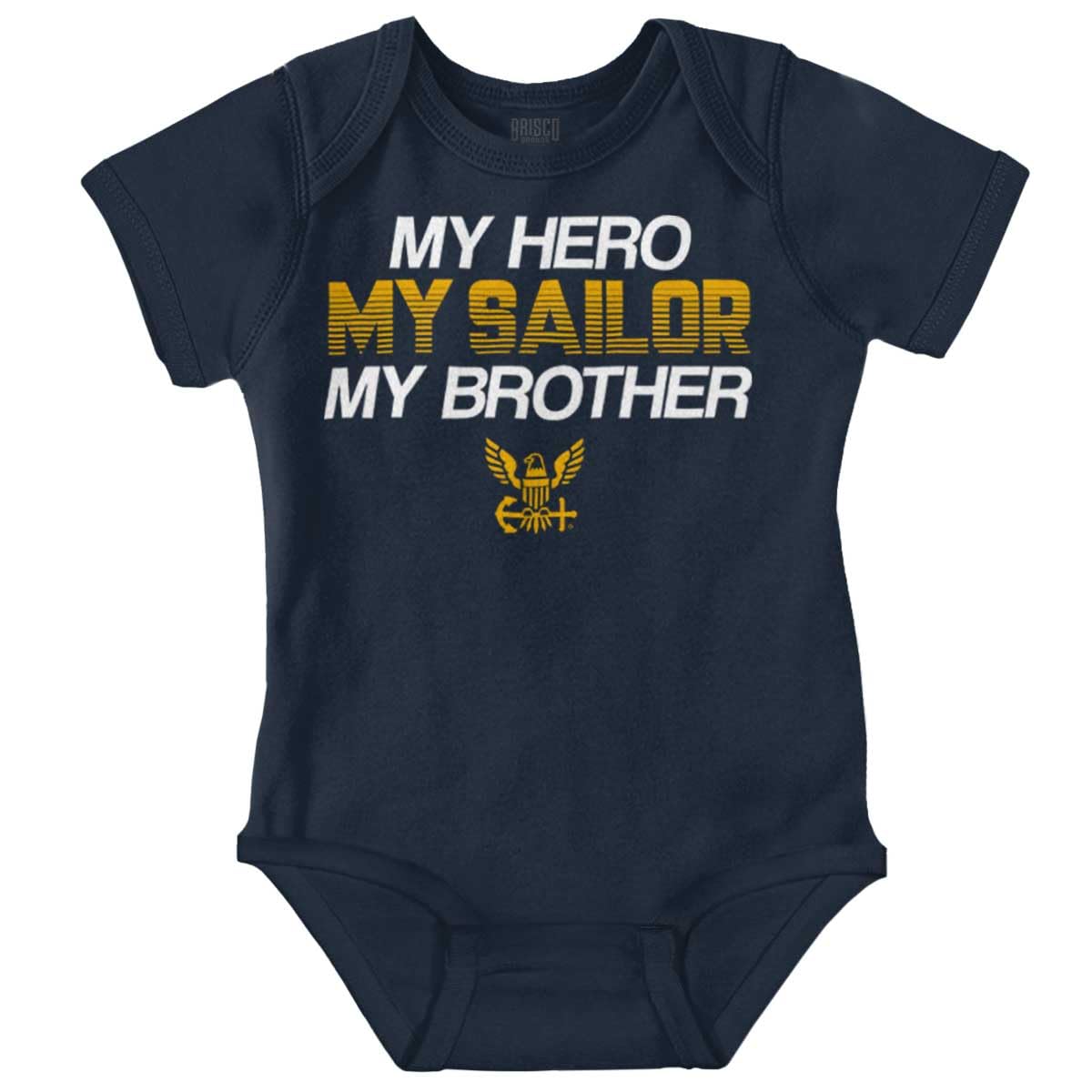 Brisco Brands US Navy My Hero Sailor Brother Sister Baby Romper Boys or Girls