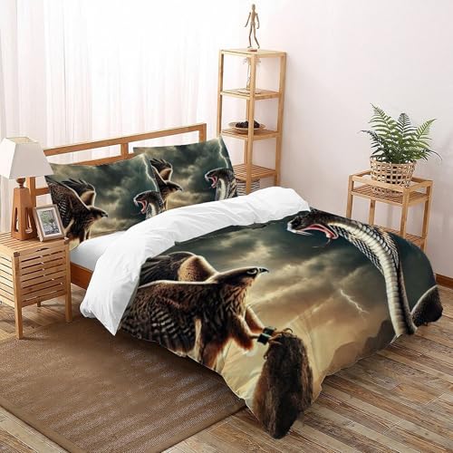 Housse de couette super king aigle et serpent avec finitions haut de gamme - 2