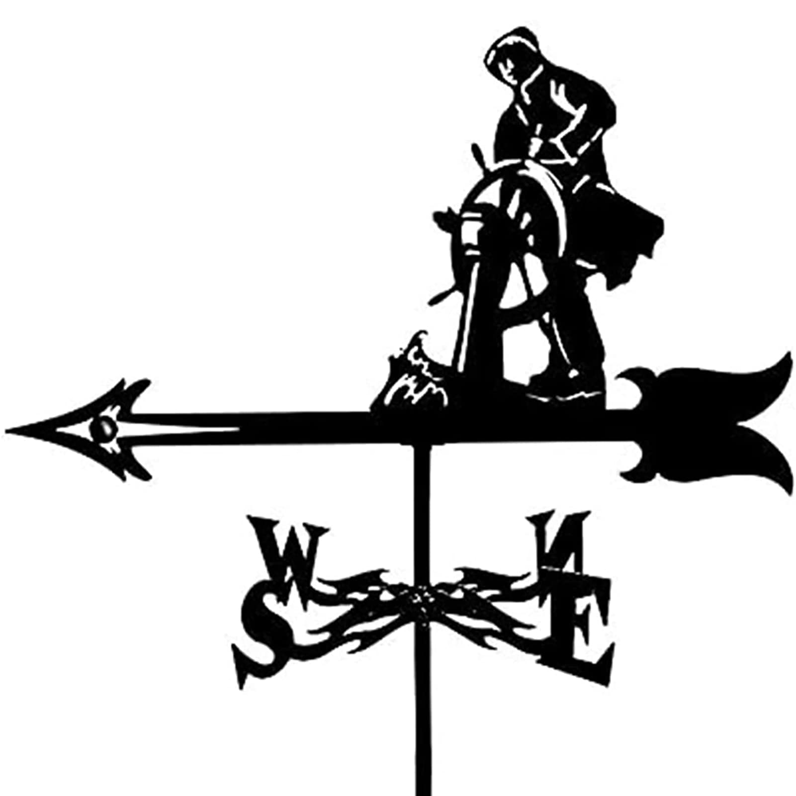 ANCNA Metal Weathervane, Fish Weather Vane Wind Direction Indicator with Anti-Rust Coating for Garden Farm Roof Paddock Decoration Wind Vane,Style 4