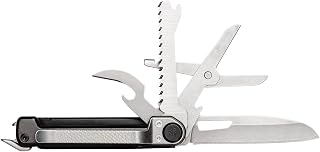 Gerber Taschenmesser mit 7 Funktionen, Multitool mit glatter Klinge, Mit Schere und Säge, ArmBar Scout, Grau/Silber, Edelstahl/Aluminium, 1064399