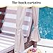 KidKraft Wooden Outdoor Double Chaise Lounge with Cup Holders, Patio Furniture for Kids or Pets, Espresso with Oatmeal and White Striped Fabric