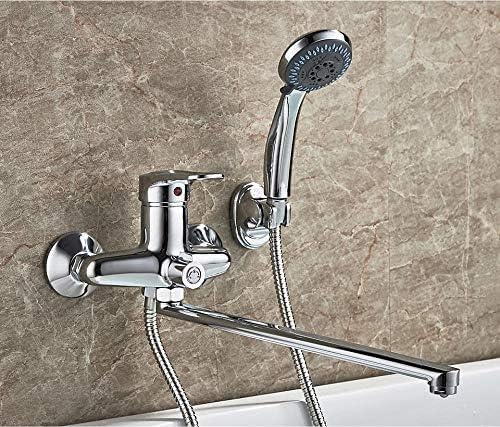 Robinet de baignoire en laiton chromé complet avec douchette