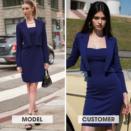 The Perfect Navy Blue Blazer Dress Set: Effortless Style for the Modern Woman - Image 2