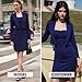 EXLURA Women's Professional Business Lightweight Blazer Dress Suit Sets 2 Piece Work Office Fashion Outfits Navy Blue