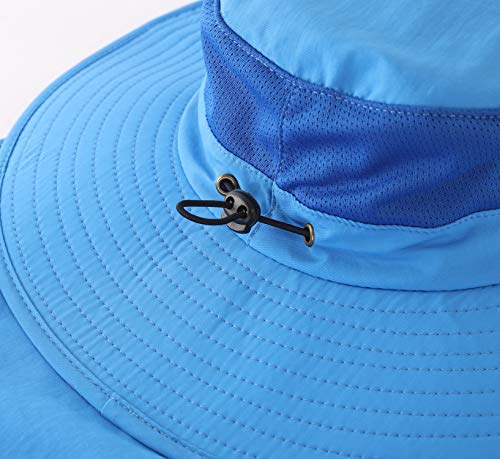 Image of Home Prefer Outdoor UPF50+ Mesh Sun Hat Wide Brim Fishing Hat with Neck Flap