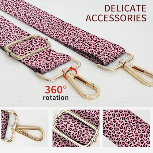 Image of Purse Strap Replacement Crossbody, 3.8cm Wide Shoulder Strap Adjustable Replacement Belt Gold Buckle