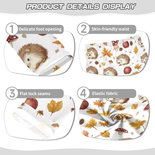 ZZKKO Girls Leggings Hedgehogs Toddler Girls Clothes Leggings for Girls Toddler Girls Leggings 3-4T3