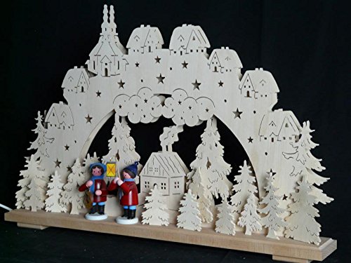 Lit électrique de voûte en bois fait main Rudolphs Schatzkiste décor de Noël 70x43cm
