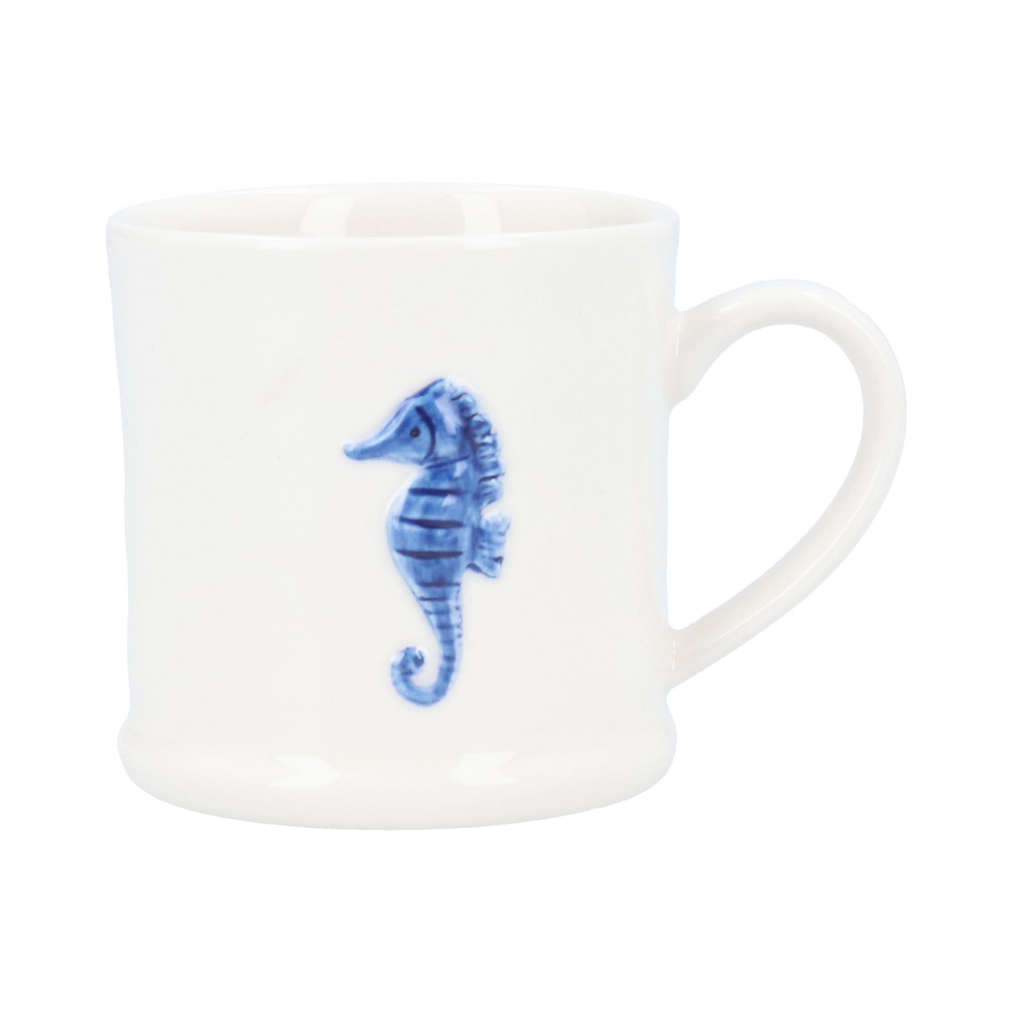 Gisela Graham Blue Seahorse Embossed Mini Mug, Stoneware, 200ml