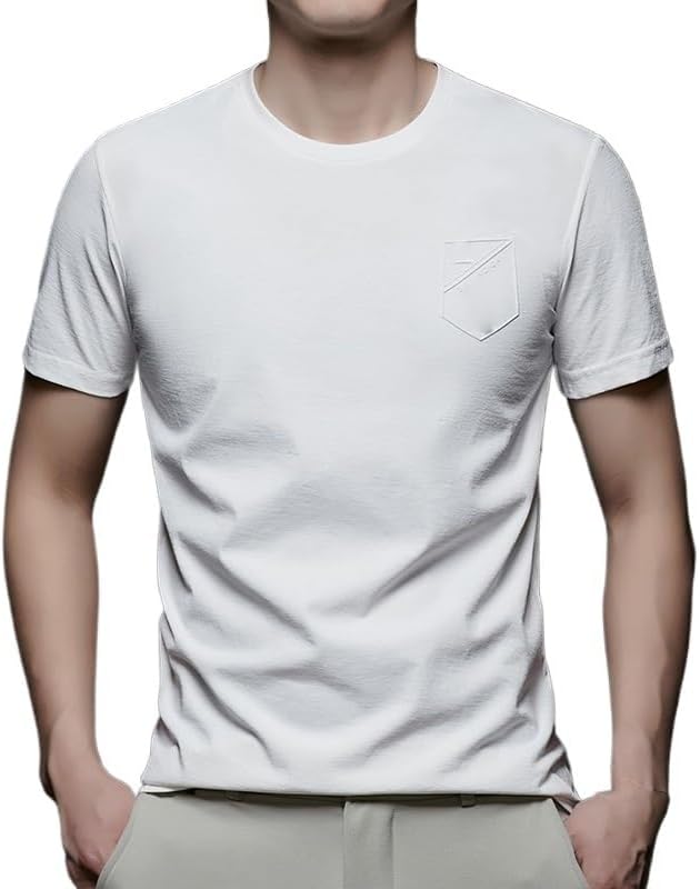 Mens White Short Sleeve Crew T-Shirts Comfortable White Tee Shirts for Women Stylish White Undershirts for Men