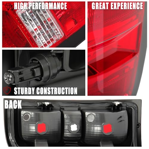 HECASA Tail Light Compatible with 2014-2018 Chevy Silverado 1500 2500 3500 HD GMC Sierra 3500 HD Dually Models Replacement for GM2801261 23141275 Tail Lamp Passenger Side - Red Lens Chrome Housing by HECASA - Image 4
