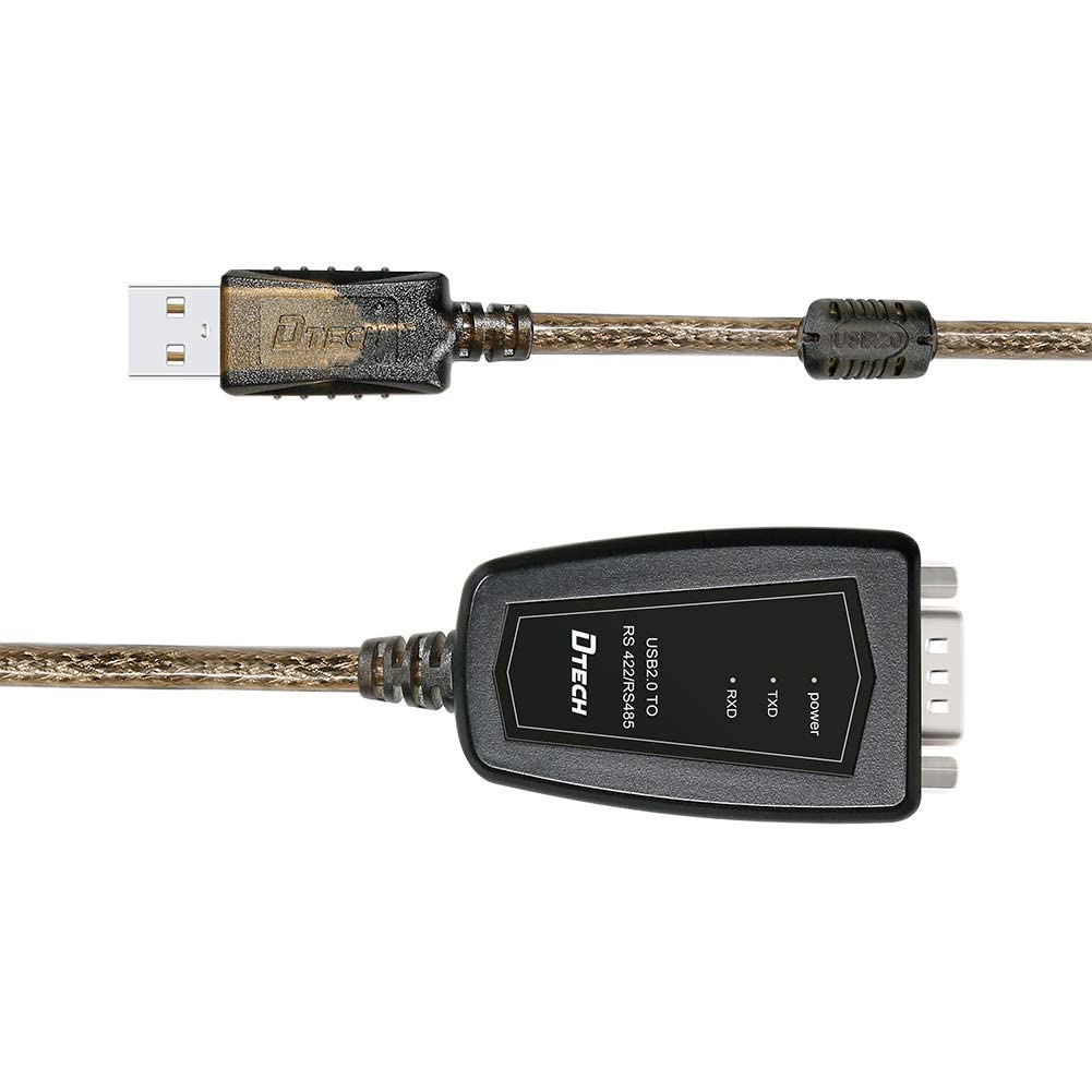 DTech Adaptateur USB vers RS485 RS422 Interface série CP2102 LED Noyau ferrite 0,5 m Windows Mac