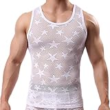 Kariwell Muscle Men Sexy Vest - Star Mesh Fashion Hollow Personality Bottoming Breathable Tops for Fitness in Gyms Best Gift for Sport Men Kari-45