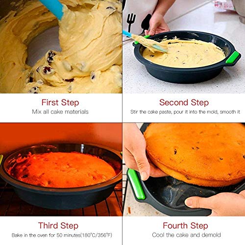 Non Stick Bake Molds Silicone Bakeware Set Of 6 1 Silicone Muffin Pan 12 Cup 1 Madeleine Pan 12 Cup 1 Baguette Pan 8 Cup 1 Toast Loaf Pan 1 Round Cake Pan 1 Square Cake Pan Liyannan ( Color : Black ) #TOP4
