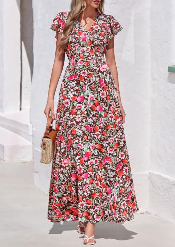 Image of PRETTYGARDEN Womens Summer Boho Floral Maxi Dress