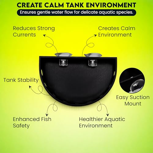 Image of Aquarium Filter Baffle, Universal HOB Filter Compatible, Slow Flow Design for Betta Fish and Shrimp Tanks, 2 Suction Cups for Easy to Install Aquarium (Small)