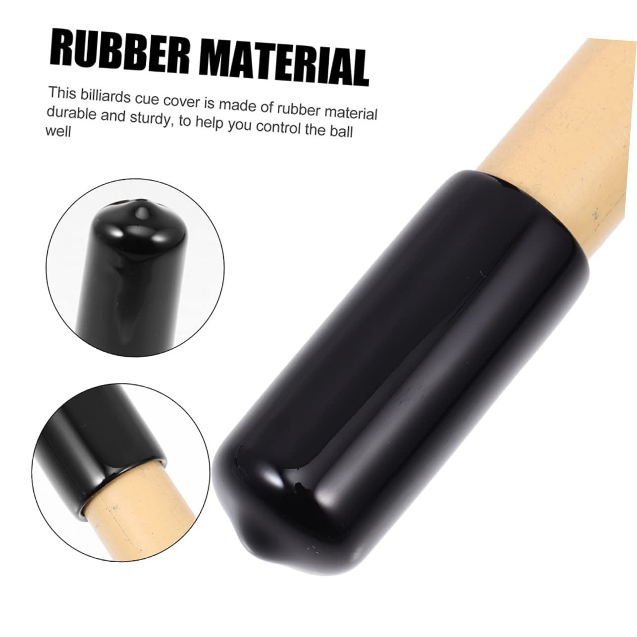 NULYLU 20pcs Non-Slip Pool Tip Covers Billiard Rubber Covers for Billiard Tips Kit