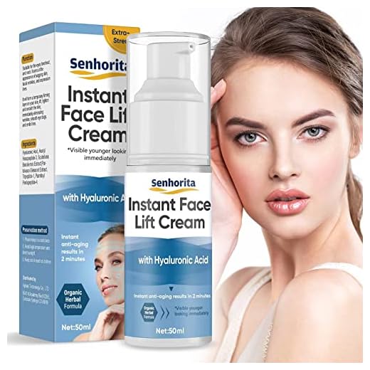 Instant Face Lift Cream, Temporary Skin Tightening Cream with Hyaluronic Acid, Smooth Fine Lines and Wrinkle, Visibly Firming Loose Sagging Skin for Face and Neck in 2 Minutes