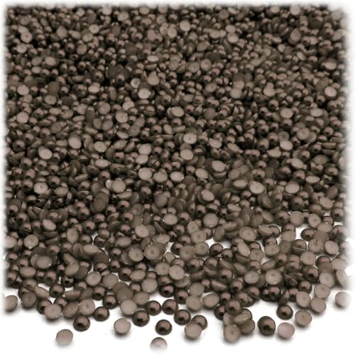 The Crafts Outlet 1,000pc Pearl Finish Half Dome Beads, Round, 4mm, Milk Chocolate Brown