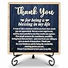 Ondtom thank you gifts for women men friends mom thank you for being a blessing in my life wooden plaque with stand thanksgiving day gifts for family member desk decor e03  urban country home decor