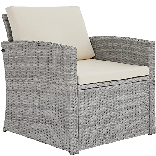 TecTake-800905-Conjunto-de-Ratan-para-4-Personas-2-Sillones-1-Sofa-1-Mesa-Tablero-Cristal-Incluye-Cojines-y-Tornillos-de-Acero-INOX-Gris-Claro