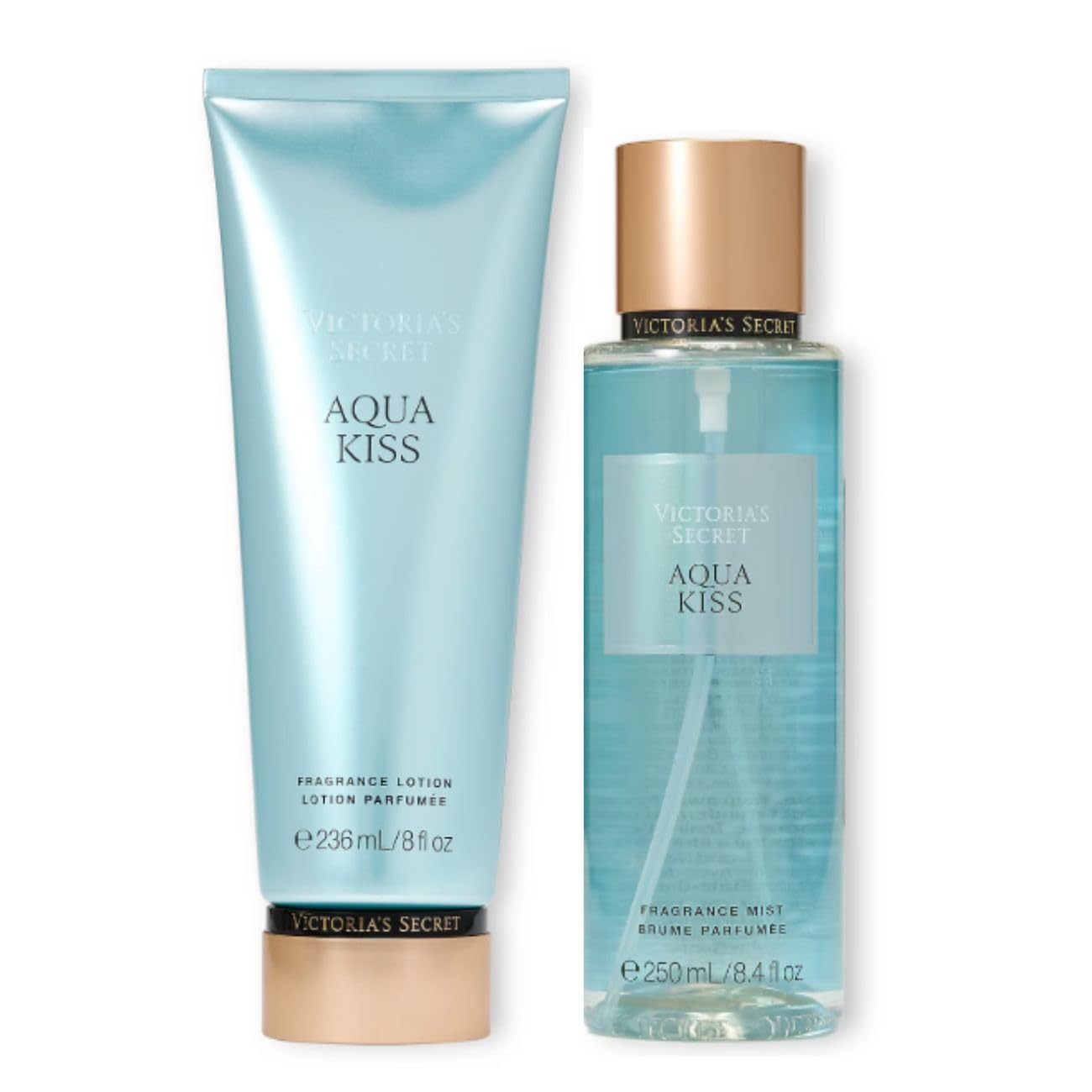 Set Victoria's Secret Aqua Kiss, Body Mist 250 ML + Crema 236 ML