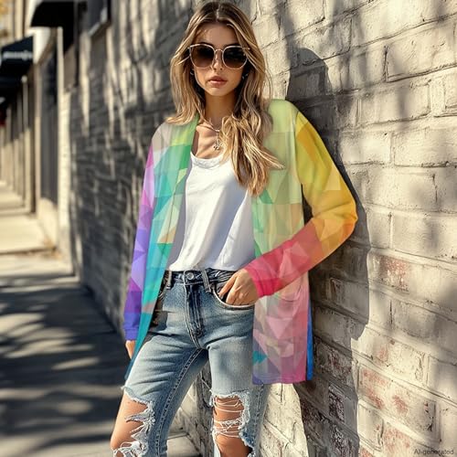 Image of Forchrinse Red Ladybug Cardigan for Women Causal Long Sleeve Open Front Cardigans Sweater Fashion 2024 Fall Coat with Pockets