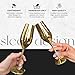 Jagged Ridge Wine Rooms Stainless Steel Champagne Flutes (Handwash Only) - Classy Steel Champagne Glass for Parties, Picnics & Special Occasions - Crafted for All Wine Enthusiasts - Set of 4 (Gold)