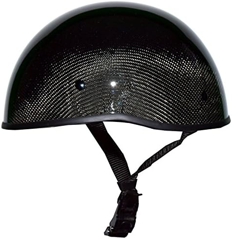 Bikerhelmets.com -  SOA Inspired Carbonator - Carbon Fiber Motorcycle Helmet - DOT Approved Ultra Low Profile Beanie - Gloss Black No Peak - 2X-Small