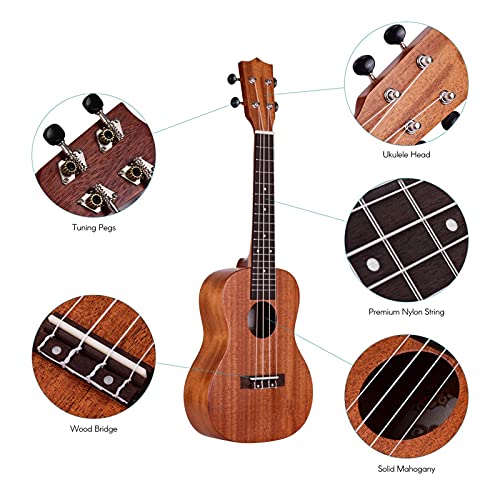 Ukulélé Soprano Concert De 23 Pouces Ukulélé en Acajou Bois Hawaii Guitare pour Les Joueurs Débutants Et Professionnels… - Les Beatles, Paul McCartney, John Lennon, RIngo Starr, George Harrison Ukulélé Soprano Concert De 23 Pouces Ukulélé en Acajou Bois Hawaii Guitare pour Les Joueurs Débutants Et Professionnels… – Image 7