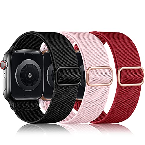 Image of DaQin 3 Pack Stretchy Solo Loop Compatible with Apple Watch Bands Men Women