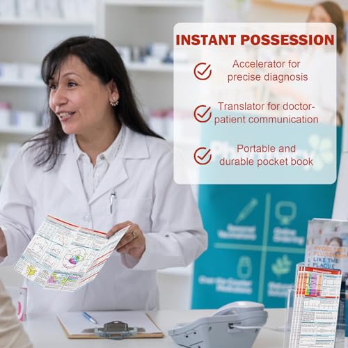 EKG Pocket Guide, EKG Lineal, Doppelseitige EKG Taschenhandbuch mit Rhythmus-Leitfaden,EGK Gerät für Zuhause,Pocketcard Schnellreferenz für Krankenpflege