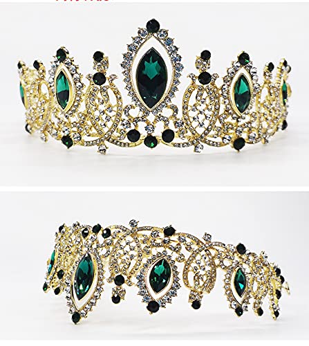 Hktec Bruiloft, bruidskroon, vintage, barok, koningin, kroon, prinsessenmeisje, tiara, diadeem, hoofdband, kristal, strass, verjaardag, feest, kroon, eindexamenbal, feest, Halloween, kostuum, haarsieraad - Image 4