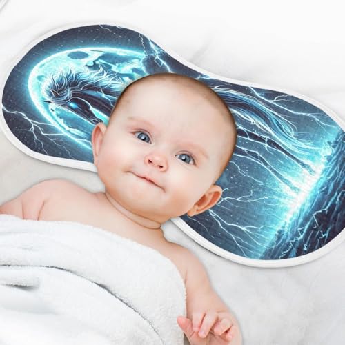 Electric Horse Moonlight Baby Burp Cloths Muslin Burp Cloths Soft Burp Cloth Burp Rags Cotton Burp Clothes Absorbent for Unisex Boy Newborn Girl 1 Pack 22x11 Inches4