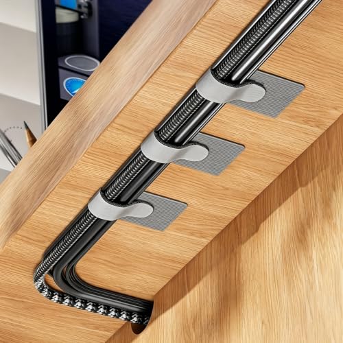 30PCS Cable Organizer, Reusable Self Adhesive Cable Management Straps with Hook and Loop, Under Desk Wire Ties for Computer TV Home Office Car Cord Organization miniatura 1