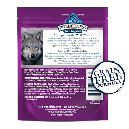 Image of Blue Buffalo Wilderness Trail Toppers Beef Wet Dog Food, 3 oz, 24 ct