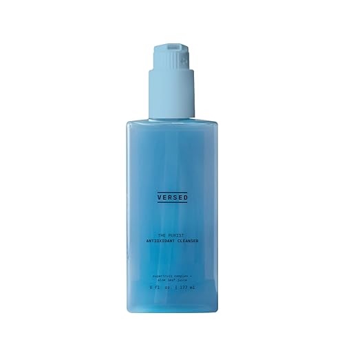 Versed The Purist Limpiador facial suave antioxidante diario, limpiador de gel diario + lavado facial hidratante para pieles sensibles, complejo de