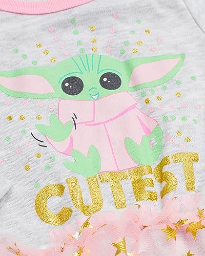 STAR WARS Baby Yoda Newborn Baby Girl Long Sleeve Bodysuit with Tutu and Headband3