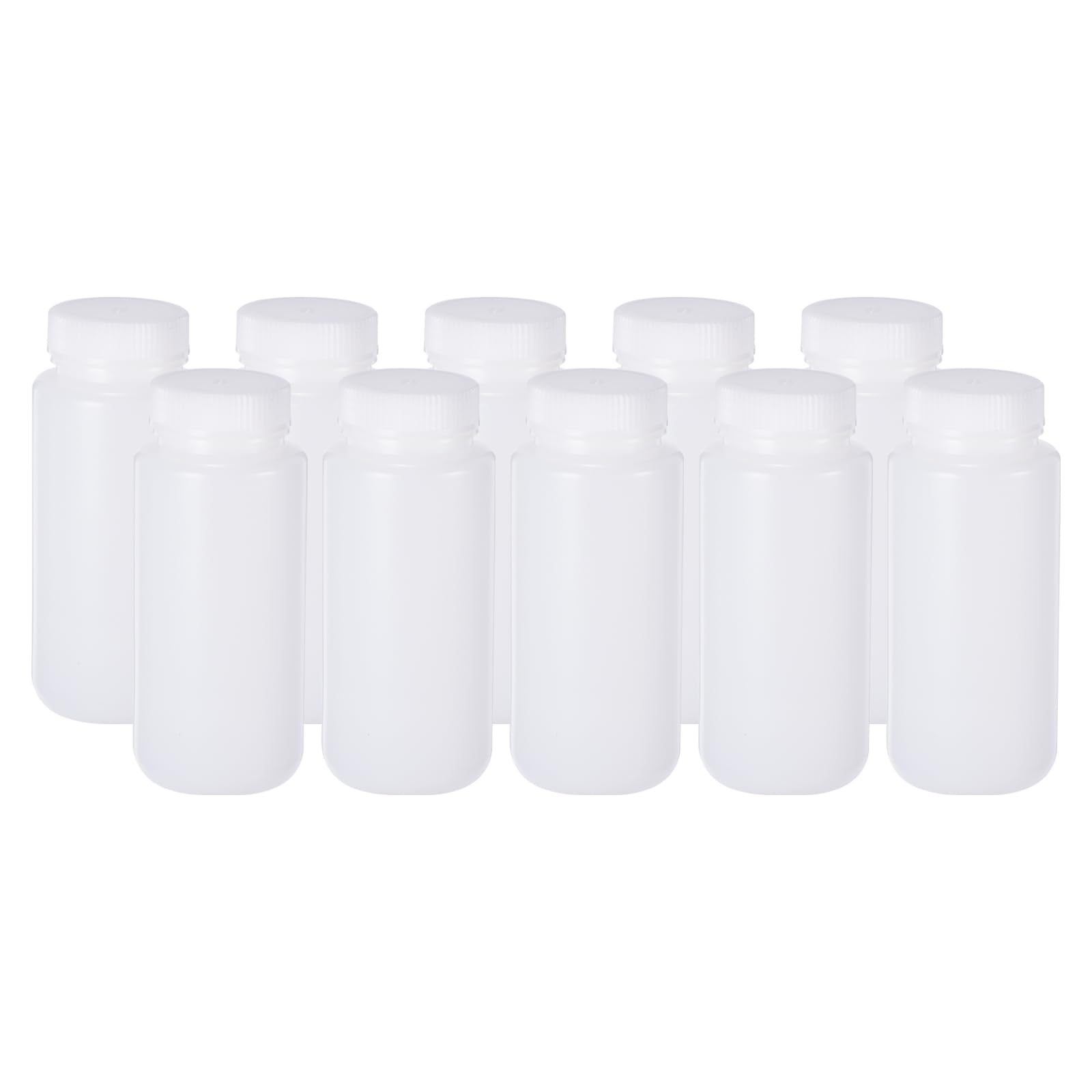 PATIKIL 15 Pcs 500ml Reagent Bottles, HDPE Wide Mouth Round Bottles with Screw Cap for Lab Water Reagent Liquids Solid Sample Storage Seal,