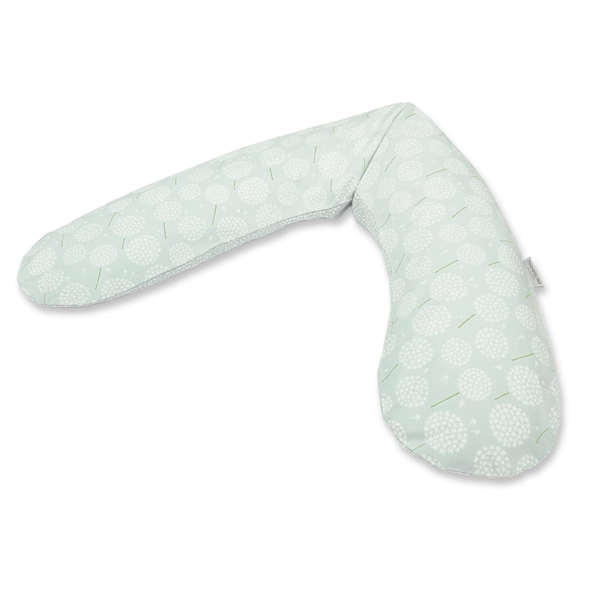 Theraline - Cojín de lactancia y funda con relleno de espelta, diseño de diente de león, color verde