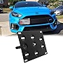 Xotic Tech Tow Hook License Plate Screw On Mount Bracket Compatible with Ford Focus RS 2016 2017 2018 (Black)