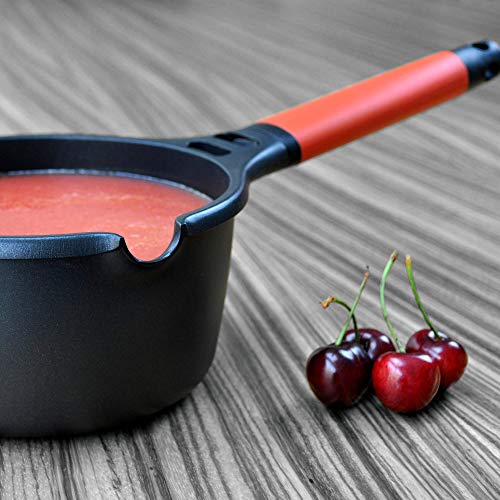 Cazo de inducción Castey de 16 cm rojo con mango desmontable 6