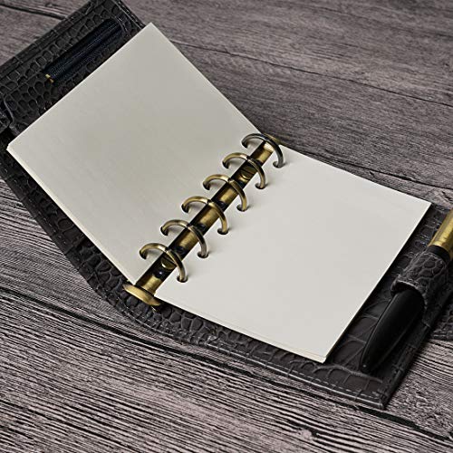 Moterm A7/Taschenplaner-Einsatz, 4er-Pack Binder Notizbücher Organizer Nachfüllpapier, 3,25 x 4,85 Zoll, 100 g/m² dickes Papier (A7/Pocket, blanko/unliniert)