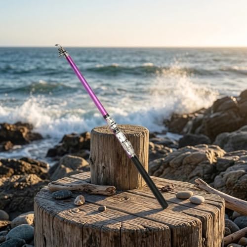 Caña de surf de fibra de vidrio con punta suave sensible diseñada para pesca en orilla, pesca en roca y uso portátil de fundición ligera (1.8 rojo)